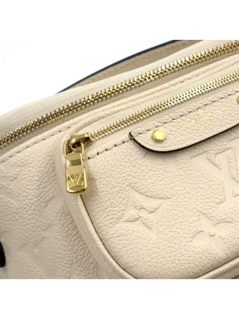 Louis Vuitton Mini Bum Monogram Empreinte Leather Ivory Belt Bag Gold